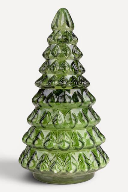Candlelight Small Glass Christmas Tree Candle Green Pine-Scented - image 1