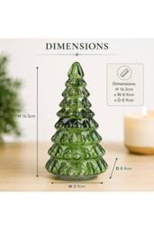 Candlelight Small Glass Christmas Tree Candle Green Pine-Scented - thumbnail 2