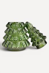 Candlelight Small Glass Christmas Tree Candle Green Pine-Scented - thumbnail 4