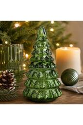 Candlelight Small Glass Christmas Tree Candle Green Pine-Scented - thumbnail 6