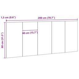Berkfield Home Bed Headboard Black Oak 200x1, 5x80 cm Engineered Wood - thumbnail 9