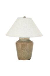 KDMD Mottura Ceramic Table Lamp with Linen Shade Elegant Modern Lighting in Light Brown - thumbnail 3