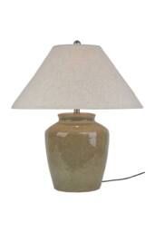 KDMD Mottura Ceramic Table Lamp with Linen Shade Elegant Modern Lighting in Light Brown - thumbnail 2