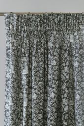 Burleigh x Bedeck 'Regal Peacock' Lined Curtains in Charcoal - Size: 229 cm width x 183 cm drop - thumbnail 2