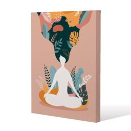 Benjamin Tate Design mindfulness, meditation & yoga Woman (Canvas Print) / 101 x 77 x 4cm in Natural - Size: 101 x 77 x 4 cm - thumbnail 1