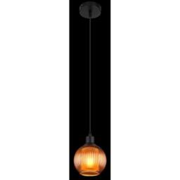 Netlighting Zumba Dome Pendant Matt Black Ball Bronze Glass Shade 1x E27 - thumbnail 3