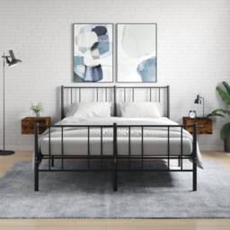 Berkfield Home Wall-mounted Bedside Cabinets 2 pcs Smoked Oak 35x35x20 cm in Brown - Size: 35 x 35 x 20 cm - thumbnail 1