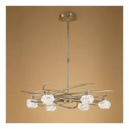 Netlighting Maremagnum Telescopic Semi Flush Convertible 6 Light G9 Antique Brass in Bronze - thumbnail 5