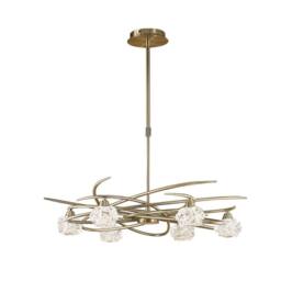 Netlighting Maremagnum Telescopic Semi Flush Convertible 6 Light G9 Antique Brass in Bronze - thumbnail 3