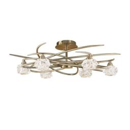 Netlighting Maremagnum Telescopic Semi Flush Convertible 6 Light G9 Antique Brass in Bronze - thumbnail 4