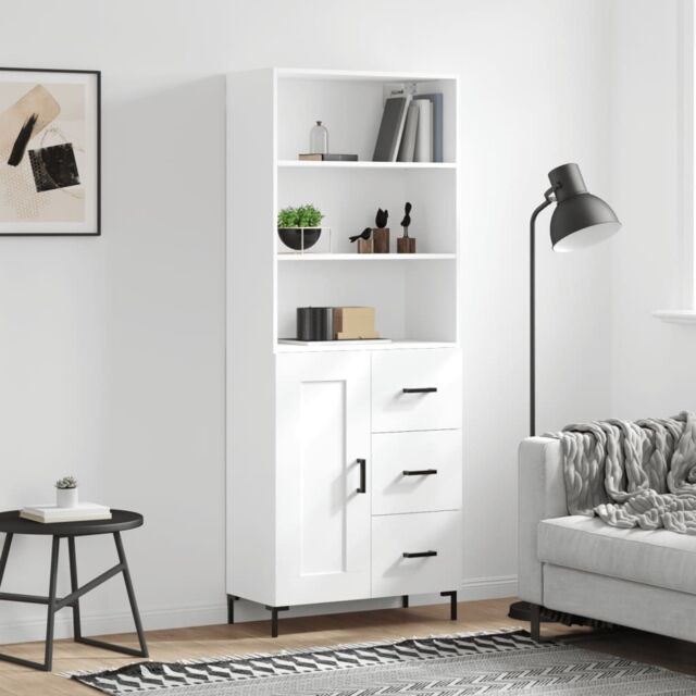 Berkfield Home Highboard White 69.5x34x180 cm Engineered Wood - image 1
