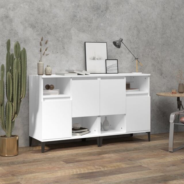 Berkfield Home Sideboards 2 pcs White 60x35x70 cm Engineered Wood - Size: 60 x 35 x 70 cm - image 1