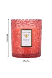 Living and Home Embossing Glass Cup Soy Wax Scented Candle in Red - thumbnail 2