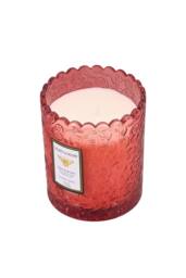 Living and Home Embossing Glass Cup Soy Wax Scented Candle in Red - thumbnail 4