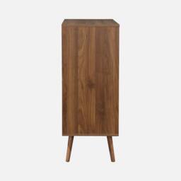 sweeek 4-drawer chest with walnut wood effect in Dark Brown - thumbnail 3