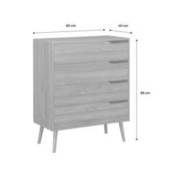 sweeek 4-drawer chest with walnut wood effect in Dark Brown - thumbnail 5
