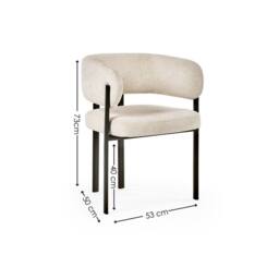 Cheshire Florentia Premium Cream Chenille Upholstered Dining Chairs - Set of 2 - thumbnail 6