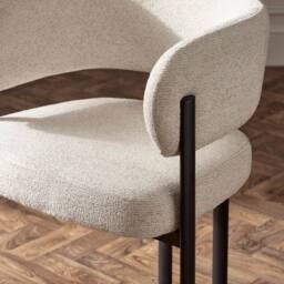 Cheshire Florentia Premium Cream Chenille Upholstered Dining Chairs - Set of 2 - thumbnail 5
