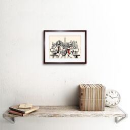 "Artery8 Wall Art Print Musicians Jazz Men New York Art Framed 9x7 inch in Brown - Size: W7"" x H9""" - thumbnail 2