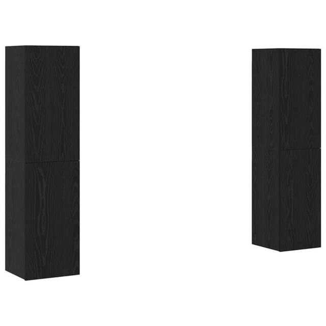 Berkfield Home TV Cabinet 4 pcs Black oak 30.5 x 30 x 60 cm Engineered wood - image 1