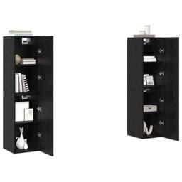 Berkfield Home TV Cabinet 4 pcs Black oak 30.5 x 30 x 60 cm Engineered wood - thumbnail 3