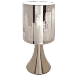 mysmartbuy Skyline Touch Operated Lamp - Mains Powered Indoor Light with Silver Chrome Finish & 4 Stage Dimmer Function - H25.5 x 12cm Dia - thumbnail 3