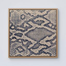 Warren Reed - Designer Snake Skin Framed Canvas in Light Brown - Size: w40 inch x h40 inch - thumbnail 1