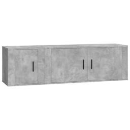 Berkfield Home 2 Piece TV Cabinet Set Concrete Grey Engineered Wood - thumbnail 1