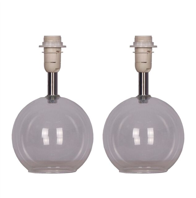 First Choice Lighting Buck - Glass Table Lamp Bases Only Twin Pack in Clear - image 1