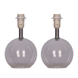 First Choice Lighting Buck - Glass Table Lamp Bases Only Twin Pack in Clear - thumbnail 1