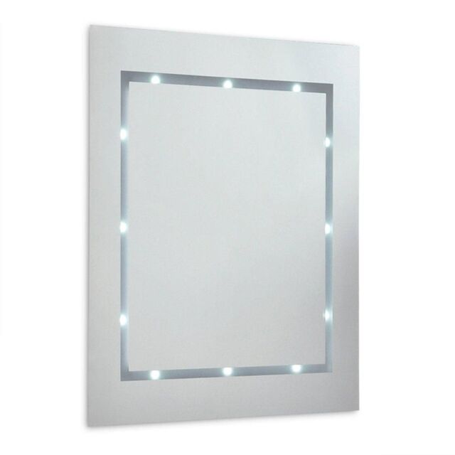 ValueLights Mirror IP44 Bathroom Battery Operated Integrated Cool White LED Mirror Light in Silver - image 1