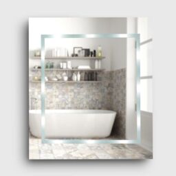 ValueLights Mirror IP44 Bathroom Battery Operated Integrated Cool White LED Mirror Light in Silver - thumbnail 4
