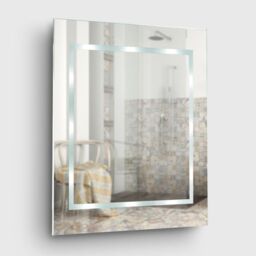 ValueLights Mirror IP44 Bathroom Battery Operated Integrated Cool White LED Mirror Light in Silver - thumbnail 3
