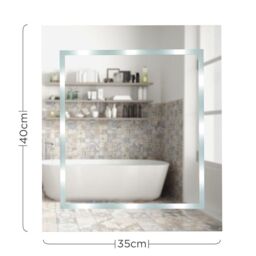 ValueLights Mirror IP44 Bathroom Battery Operated Integrated Cool White LED Mirror Light in Silver - thumbnail 6