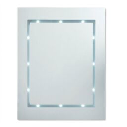 ValueLights Mirror IP44 Bathroom Battery Operated Integrated Cool White LED Mirror Light in Silver - thumbnail 2