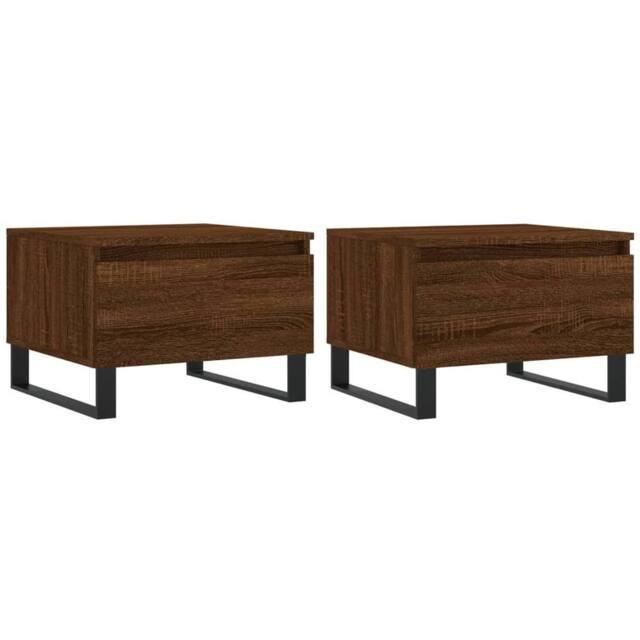 Berkfield Home Coffee Tables 2 pcs Brown Oak 50x46x35 cm Engineered Wood - Size: 50 x 46 x 35 cm - image 1