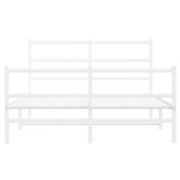 Berkfield Home Metal Bed Frame without Mattress with Footboard¬†White 140x200cm in White - Size: 140x200 cm - thumbnail 5