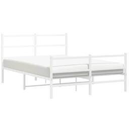 Berkfield Home Metal Bed Frame without Mattress with Footboard¬†White 140x200cm in White - Size: 140x200 cm - thumbnail 4