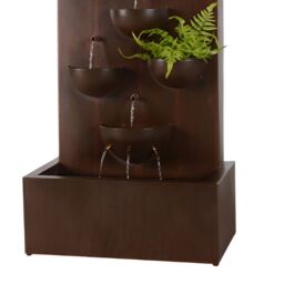 Primrose 'Tozi' Bowl Tiered Water Wall Planter Outdoor Garden Water Feature in Stone - thumbnail 2