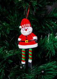 Shatchi Christmas Tree Hanging Decoration 12Pcs Santa Snowman Reindeer - thumbnail 4