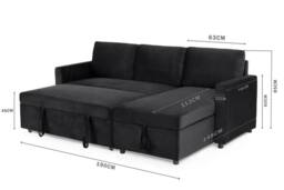 DS Living The Tranquilo 3 Seater Sofa Bed in Black - thumbnail 8