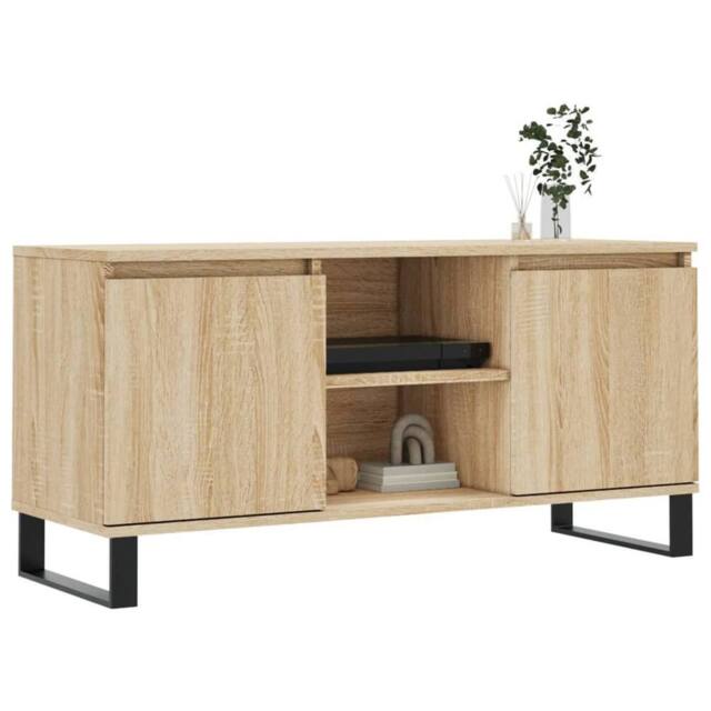 Berkfield Home TV Cabinet Sonoma Oak 104x35x50 cm Engineered Wood in Light Brown - Size: 104 x 35 x 50 cm - image 1