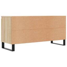 Berkfield Home TV Cabinet Sonoma Oak 104x35x50 cm Engineered Wood in Light Brown - Size: 104 x 35 x 50 cm - thumbnail 8