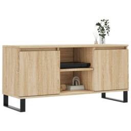 Berkfield Home TV Cabinet Sonoma Oak 104x35x50 cm Engineered Wood in Light Brown - Size: 104 x 35 x 50 cm - thumbnail 1