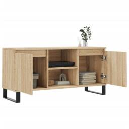 Berkfield Home TV Cabinet Sonoma Oak 104x35x50 cm Engineered Wood in Light Brown - Size: 104 x 35 x 50 cm - thumbnail 4
