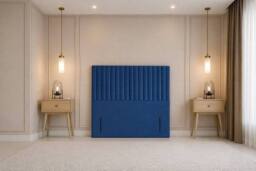 "Nexus Mattresses Ltd Amalfi Plush Divan Bed Base 2 Drawers Foot-End - 54"" Headboard in Blue - Size: Small Double" - thumbnail 9