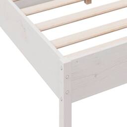 Berkfield Home Beautiful Bed Frame without Mattress White 135x190 cm Double Soli - thumbnail 7