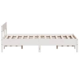 Berkfield Home Beautiful Bed Frame without Mattress White 135x190 cm Double Soli - thumbnail 5