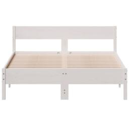 Berkfield Home Beautiful Bed Frame without Mattress White 135x190 cm Double Soli - thumbnail 4