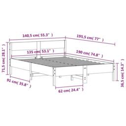 Berkfield Home Beautiful Bed Frame without Mattress White 135x190 cm Double Soli - thumbnail 9